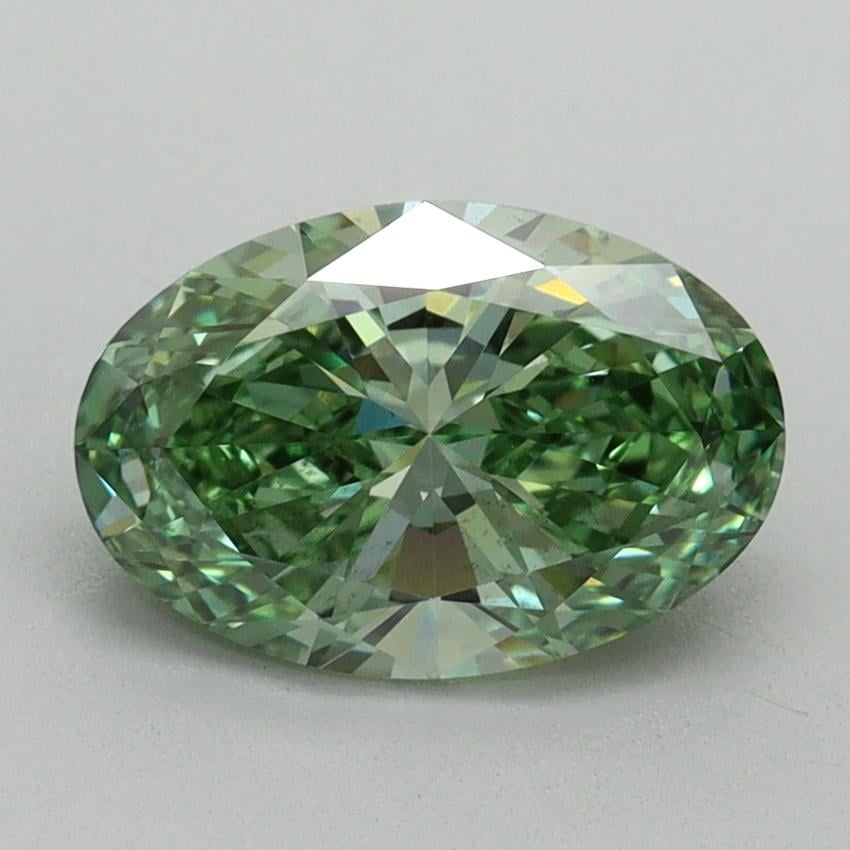 1.62 Ct. Fancy Vivid Pacific Green Oval Lab Grown Diamond