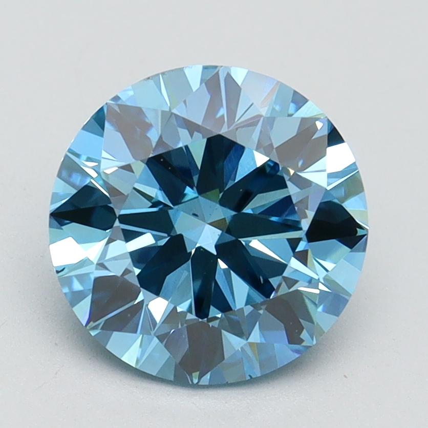 2.27 Ct. Fancy Vivid Blue Round Lab Grown Diamond