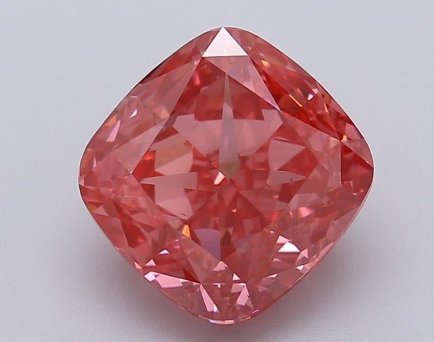 2.68 Ct. Fancy Vivid Pink Cushion Lab Grown Diamond