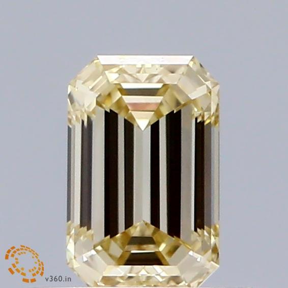 0.48 Ct. Fancy Light Yellow Emerald Lab Grown Diamond