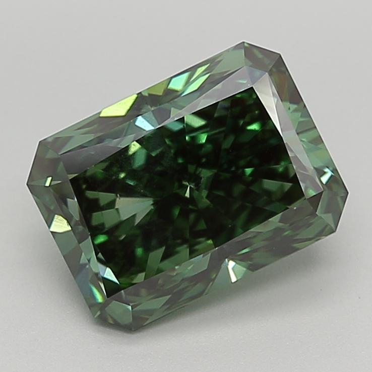 4.01 Ct. Fancy Vivid  Green Radiant Lab Grown Diamond