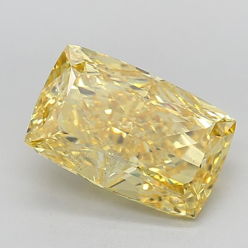 5.00 Ct. Fancy Vivid  Yellow Cushion Lab Grown Diamond