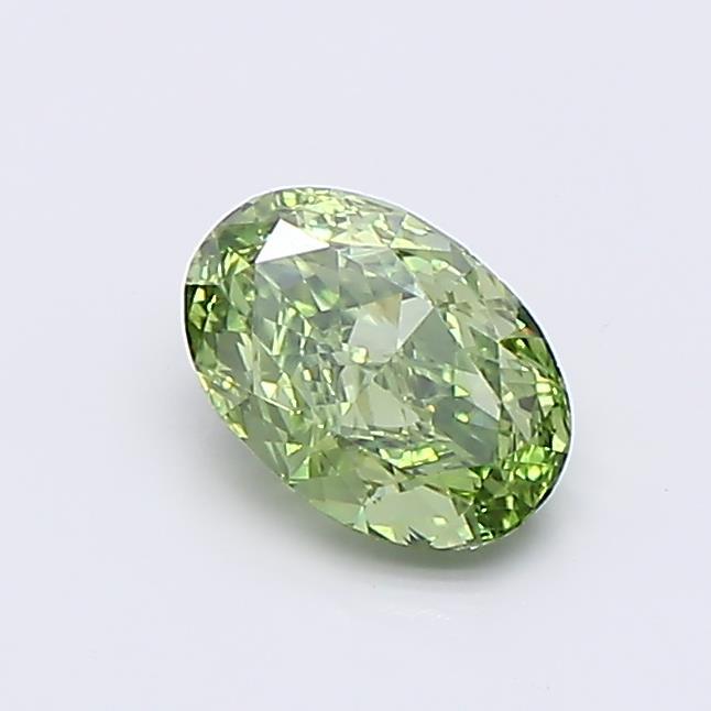 0.70 Ct. Fancy Vivid  Green Oval Lab Grown Diamond