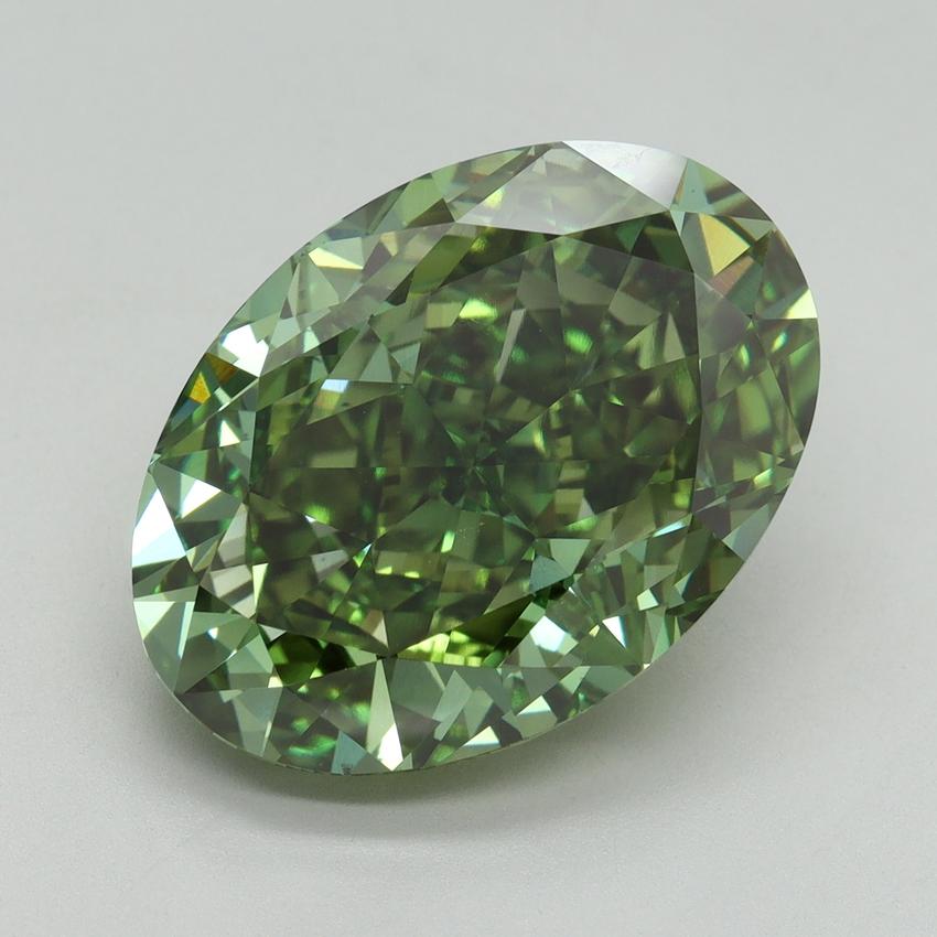 11.06 Ct. Fancy Vivid Green Oval Lab Grown Diamond