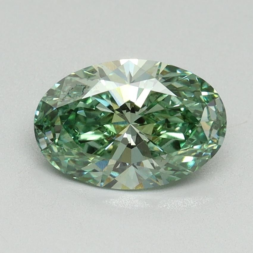 1.26 Ct. Fancy Vivid Green Oval Lab Grown Diamond
