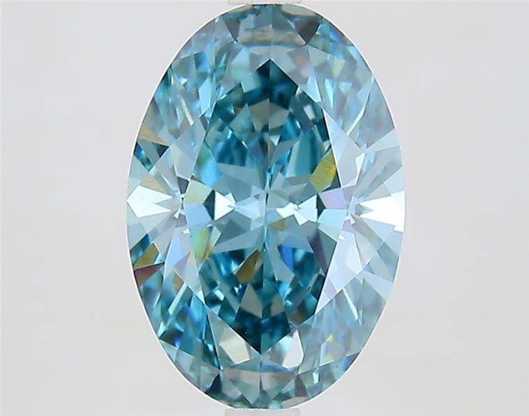 2.76 Ct. Fancy Vivid  Blue Oval Lab Grown Diamond