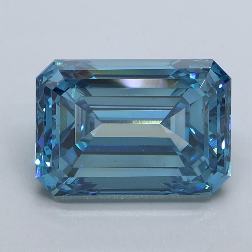 3.02 Ct. Fancy Vivid Malibu Blue Emerald Lab Grown Diamond