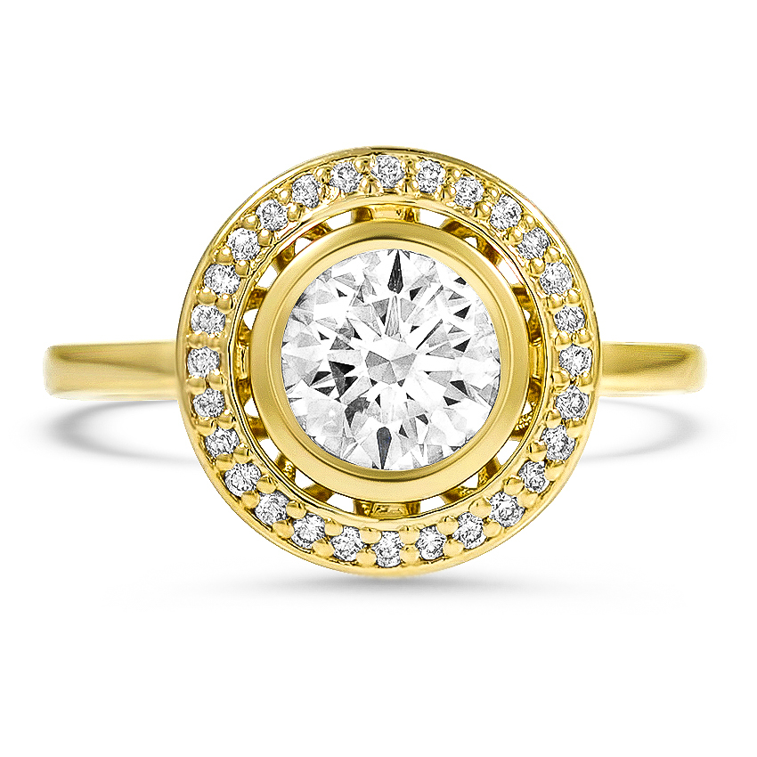 Custom Pierced Halo Diamond Ring