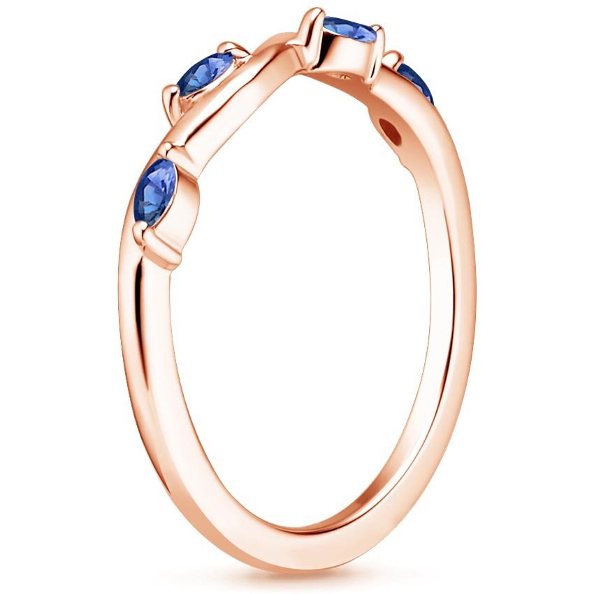14K Rose Gold Winding Willow Sapphire Ring, large side view