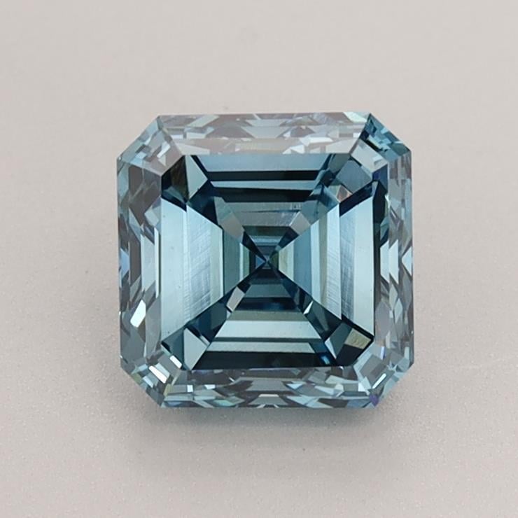 1.41 Ct. Fancy Vivid Blue Asscher Lab Grown Diamond