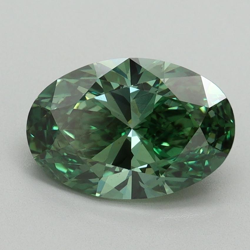 2.00 Ct. Fancy Vivid Green Oval Lab Grown Diamond
