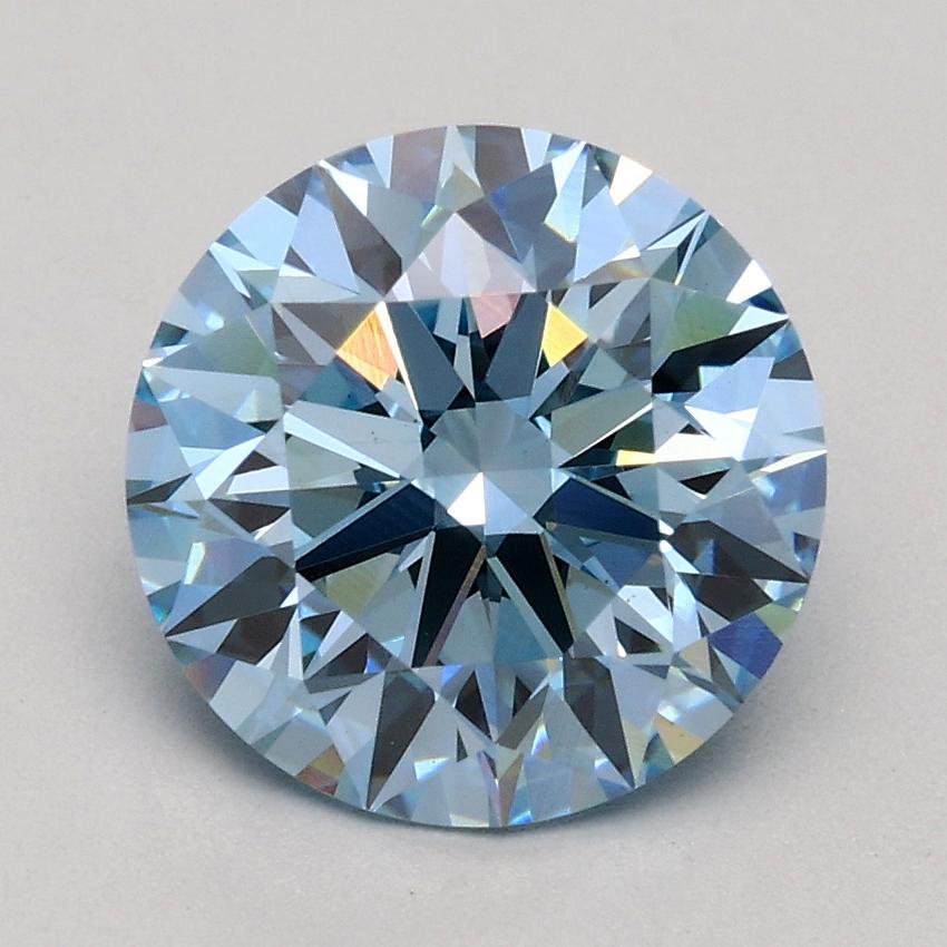 2.03 Ct. Fancy Intense Blue Round Lab Grown Diamond