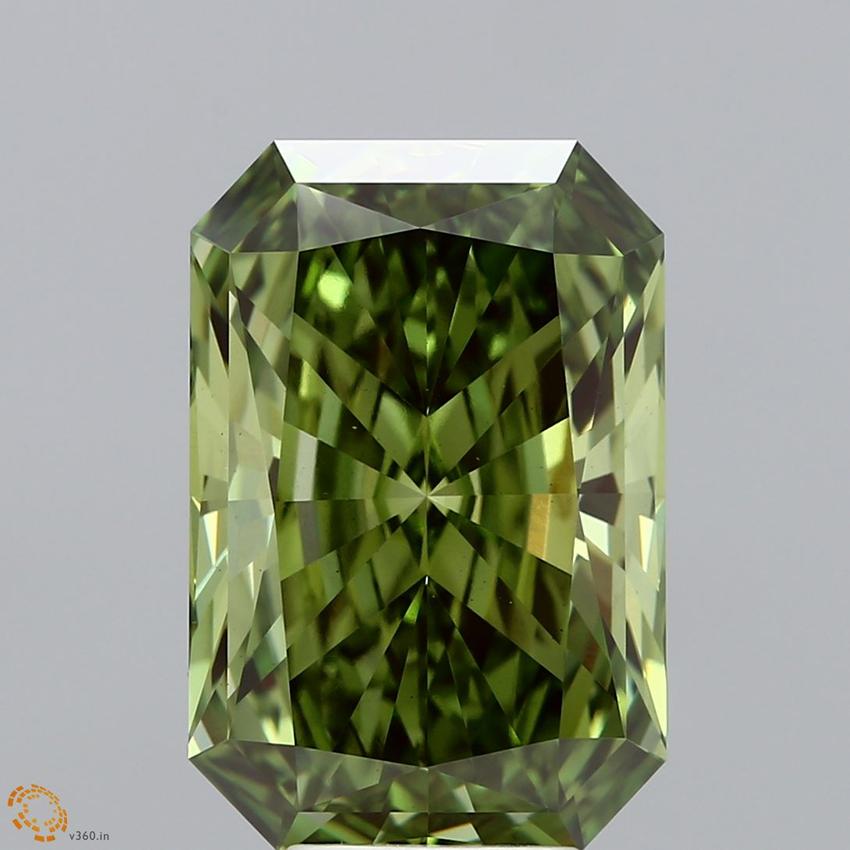 7.00 Ct. Fancy Vivid Green Radiant Lab Grown Diamond