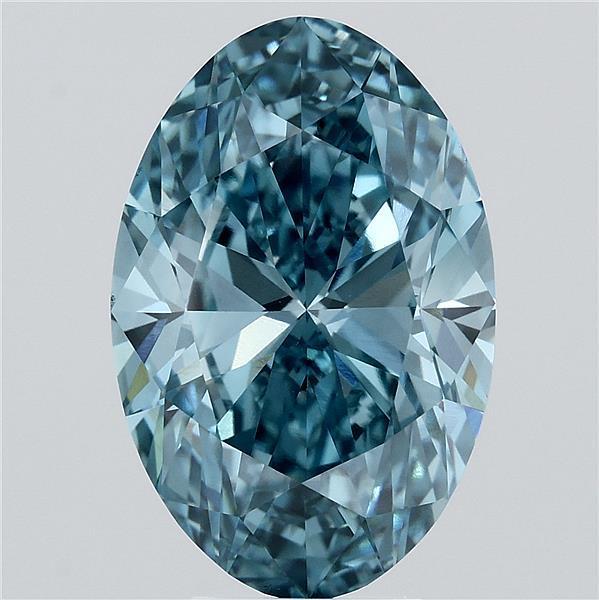 6.08 Ct. Fancy Vivid Blue Oval Lab Grown Diamond