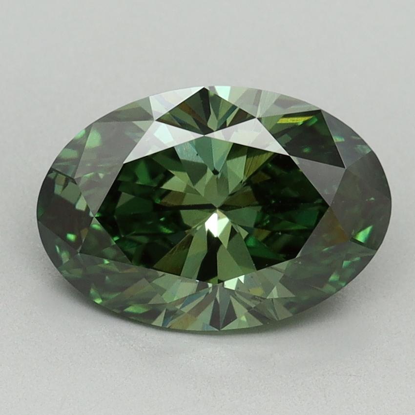 2.04 Ct. Fancy Vivid Green Oval Lab Grown Diamond
