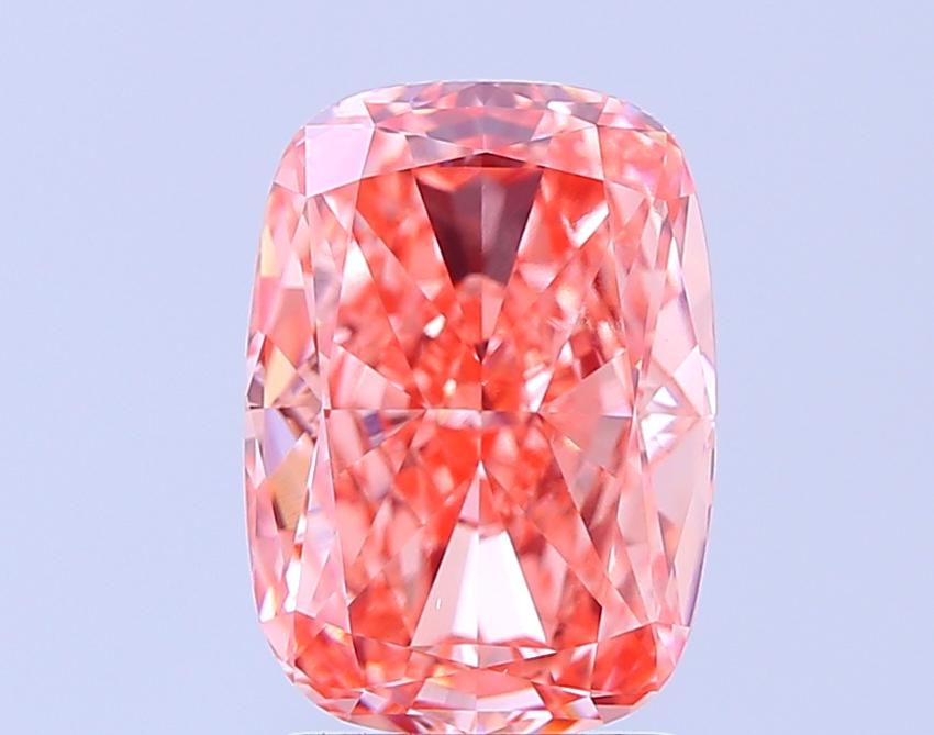 3.00 Ct. Fancy Vivid  Pink Cushion Lab Grown Diamond
