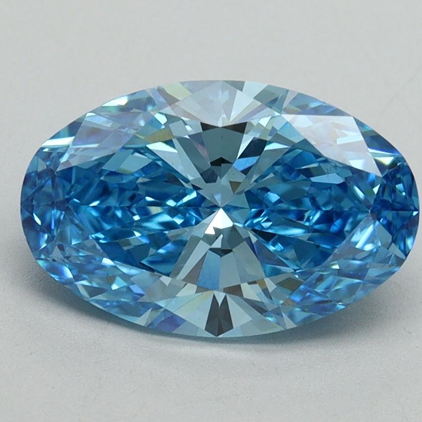 2.07 Ct. Fancy Vivid Blue Oval Lab Grown Diamond