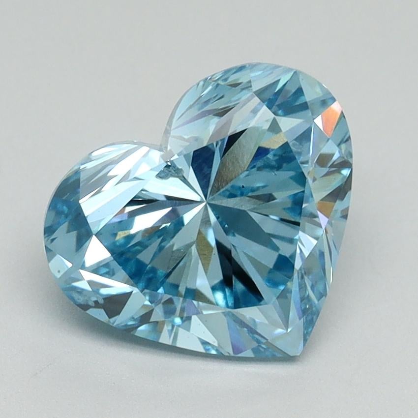 2.50 Ct. Fancy Vivid Blue Heart Lab Grown Diamond