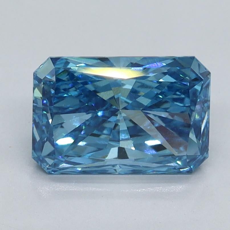 1.57 Ct. Fancy Vivid Malibu Blue Radiant Lab Grown Diamond