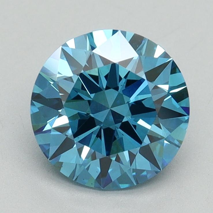 1.51 Ct. Fancy Vivid Blue Round Lab Grown Diamond