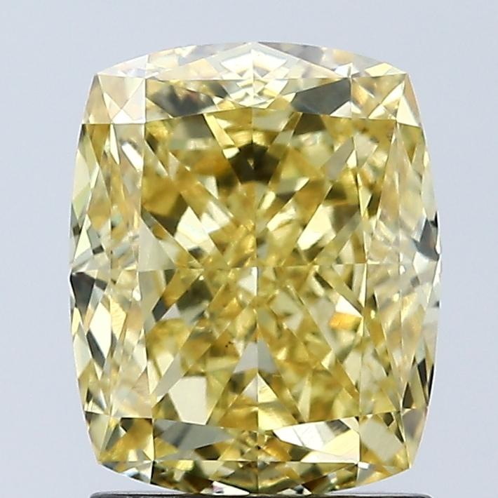 2.05 Ct. Fancy Vivid Yellow Cushion Lab Grown Diamond