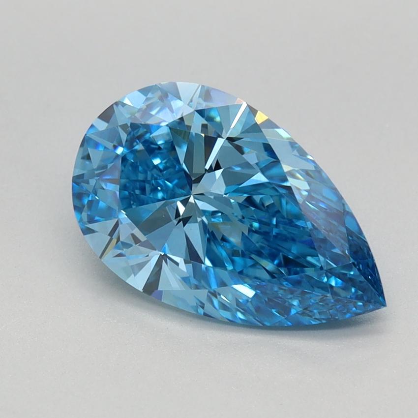 1.63 Ct. Fancy Vivid Blue Pear Lab Grown Diamond