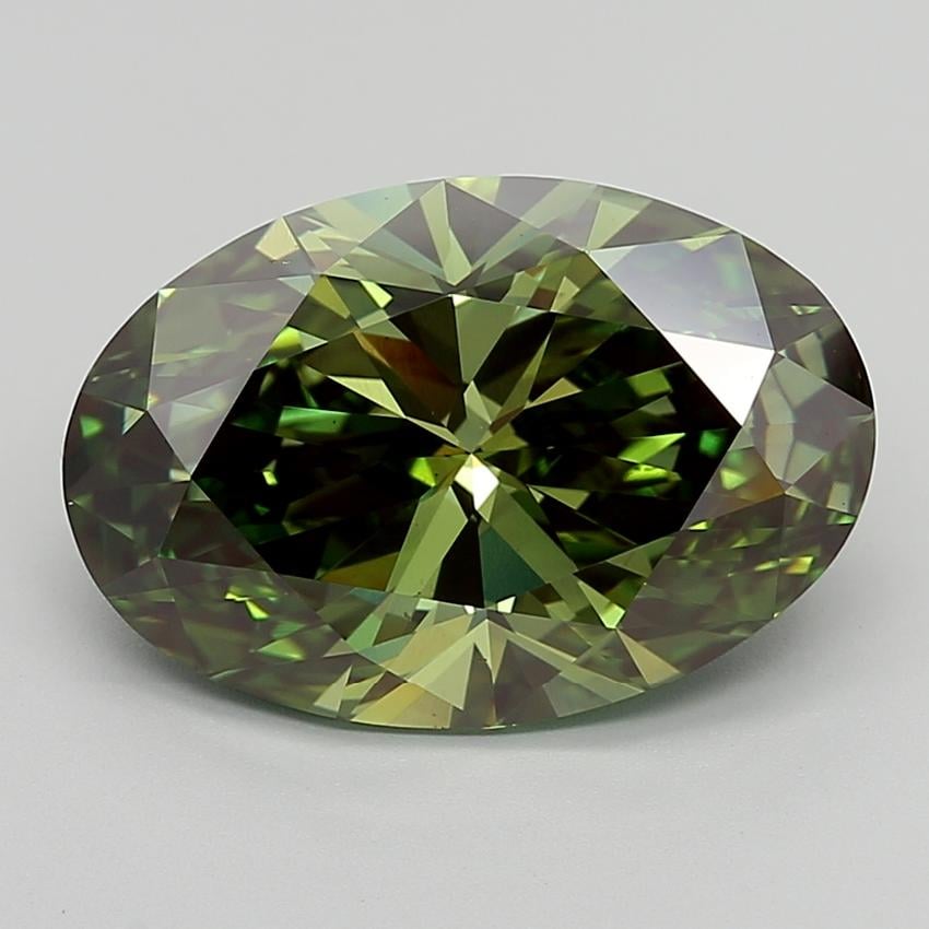 8.12 Ct. Fancy Vivid  Green Oval Lab Grown Diamond