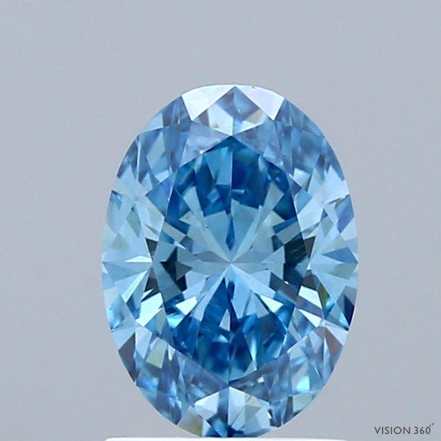 1.02 Ct. Fancy Vivid Blue Oval Lab Grown Diamond