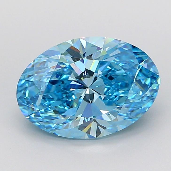 3.70 Ct. Fancy Vivid Blue Oval Lab Grown Diamond