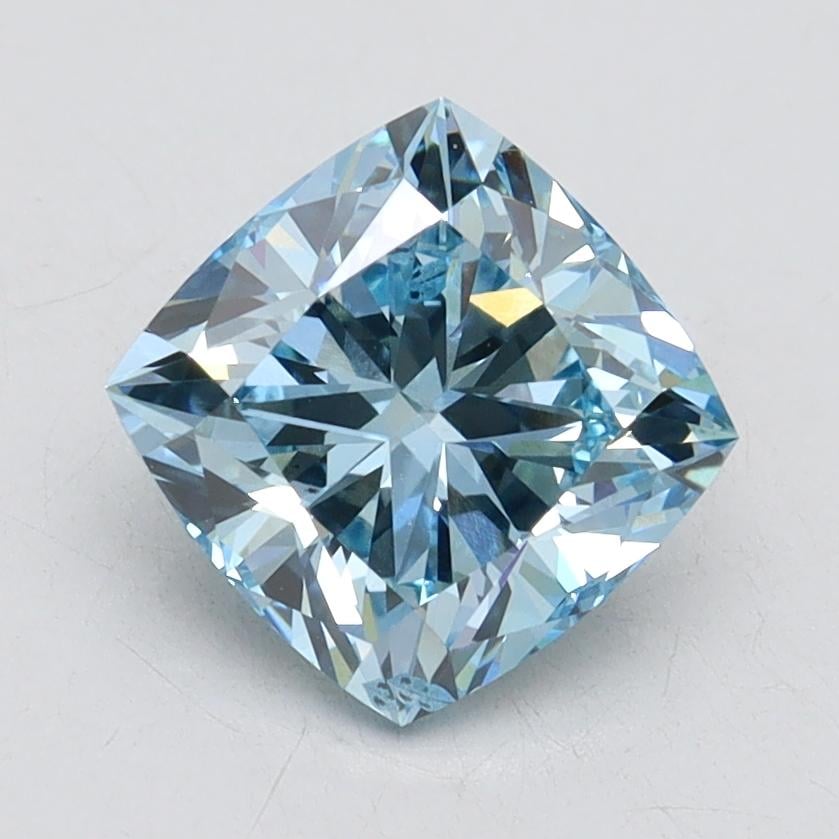 1.84 Ct. Fancy Intense Blue Cushion Lab Grown Diamond