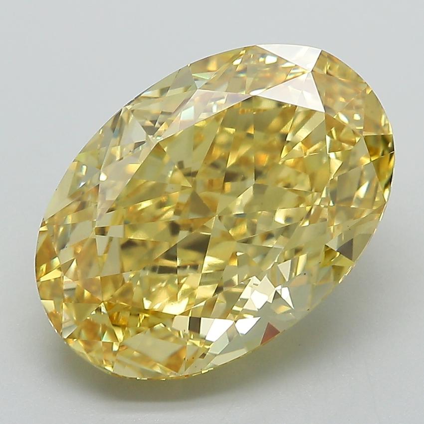 7.94 Ct. Fancy Vivid  Yellow Oval Lab Grown Diamond