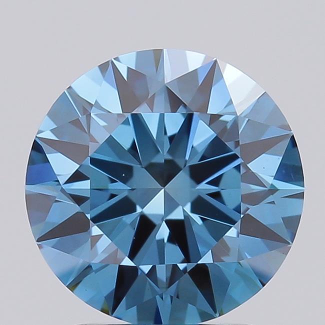 2.00 Ct. Fancy Vivid Blue Round Lab Grown Diamond
