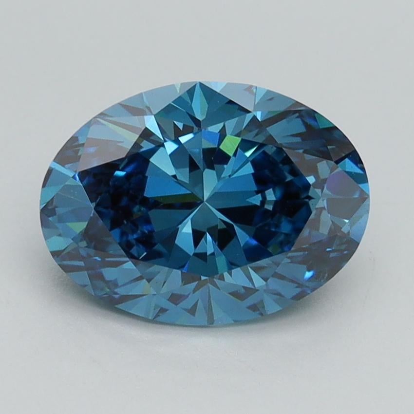2.00 Ct. Fancy Vivid Malibu Blue Oval Lab Grown Diamond
