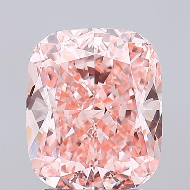 2.57 Ct. Fancy Vivid Pink Cushion Lab Grown Diamond