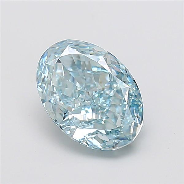 2.92 Ct. Fancy Vivid Blue Oval Lab Grown Diamond