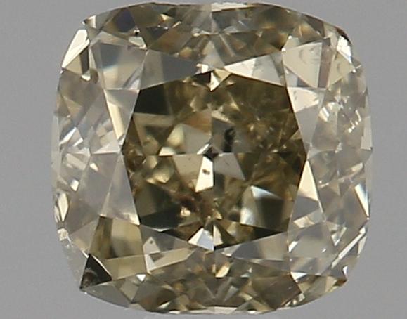 0.6 Ct. Fancy Brownish Greenish Yellow Cushion Diamond