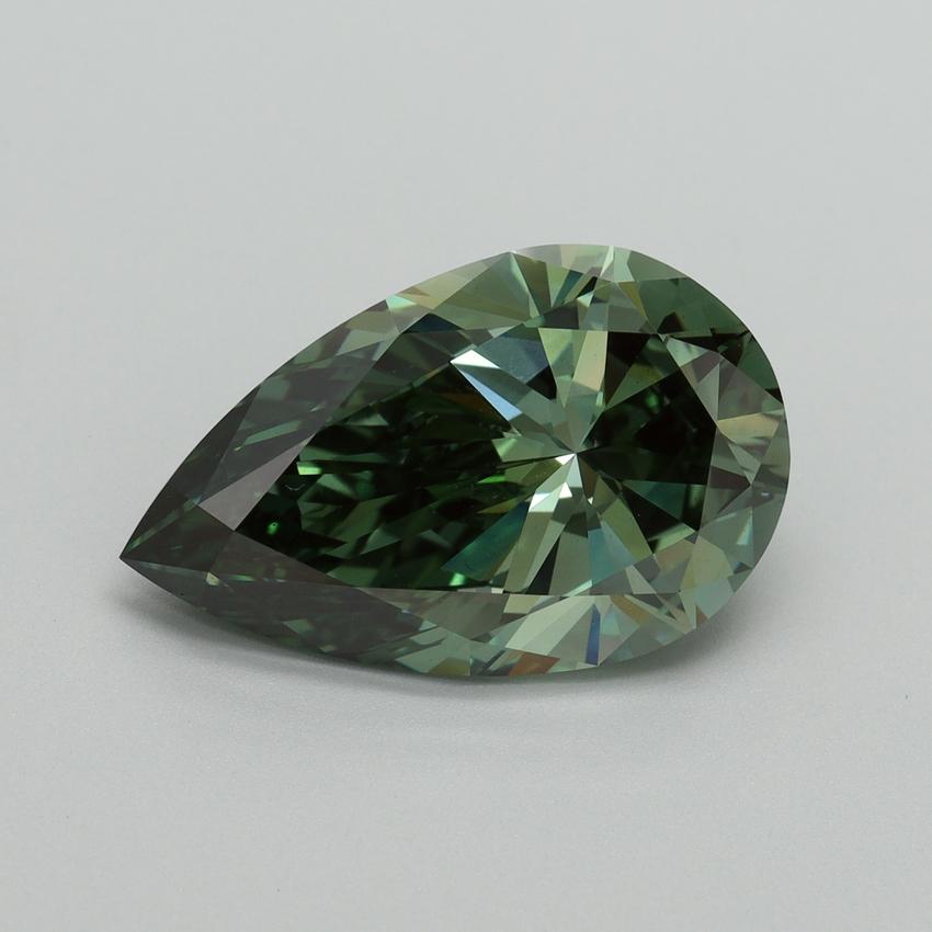 6.01 Ct. Fancy Vivid Green Pear Lab Grown Diamond