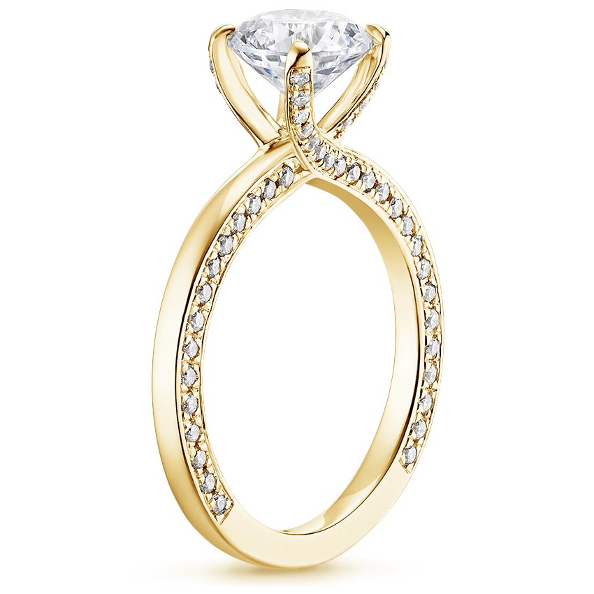 18K Yellow Gold Charlotte Diamond Ring, large side view