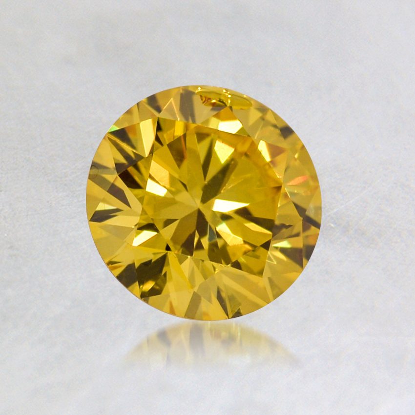 0.70 ct. Lab Grown Fancy Vivid Yellow Round Diamond