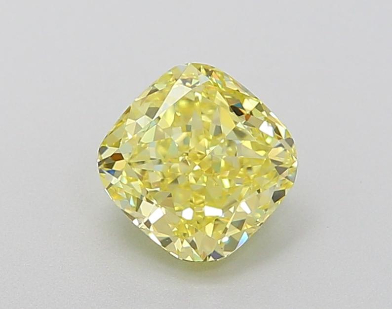 1.05 Ct. Fancy Vivid Yellow Cushion Lab Grown Diamond