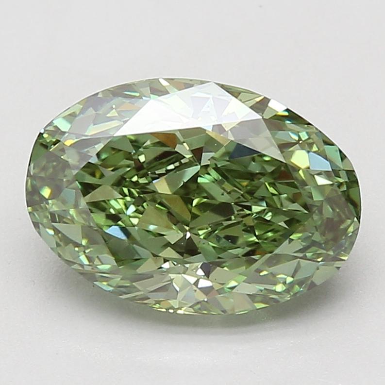 4.03 Ct. Fancy Vivid Green Oval Lab Grown Diamond
