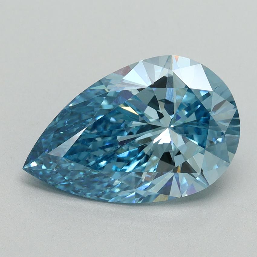 3.11 Ct. Fancy Vivid Blue Pear Lab Grown Diamond