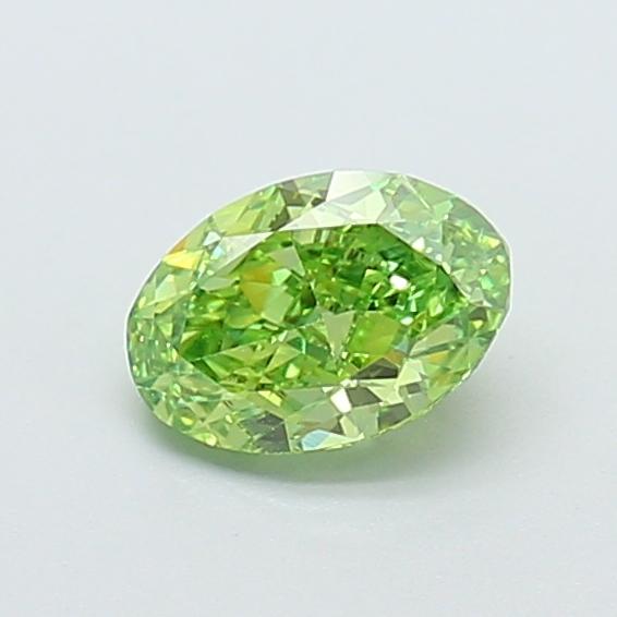1.02 Ct. Fancy Vivid Green Oval Lab Grown Diamond