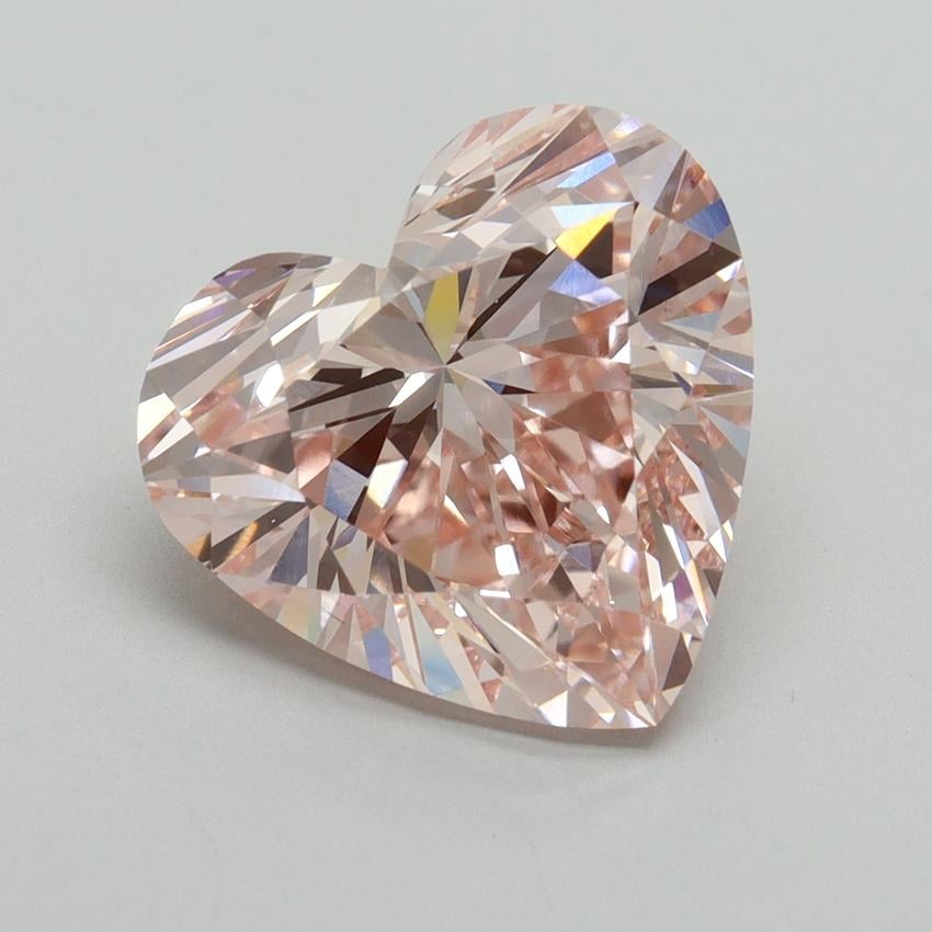 5.09 Ct. Fancy Intense Pink Heart Lab Grown Diamond