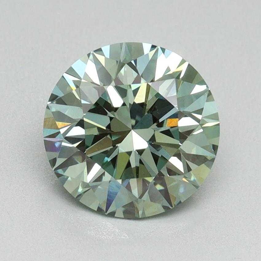 1.76 Ct. Fancy Vivid Green Round Lab Grown Diamond