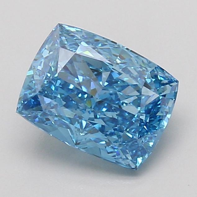 2.07 Ct. Fancy Vivid Blue Cushion Lab Grown Diamond