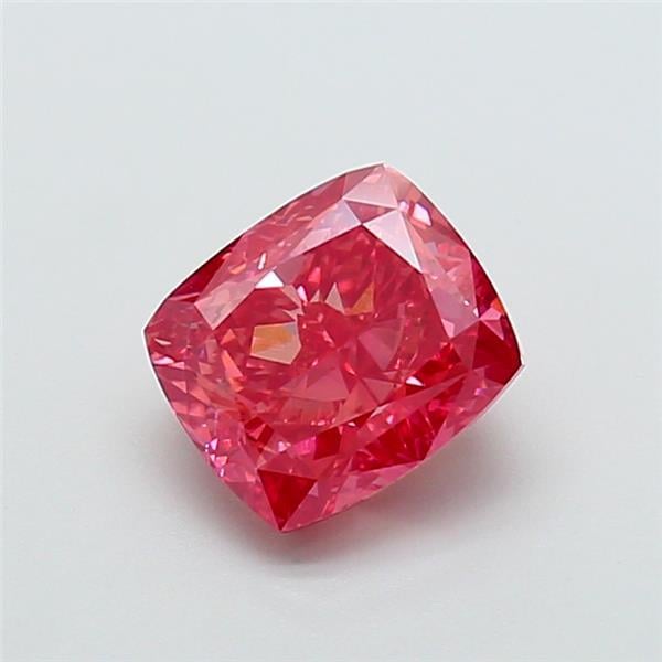 3.02 Ct. Fancy Vivid  Pink Cushion Lab Grown Diamond