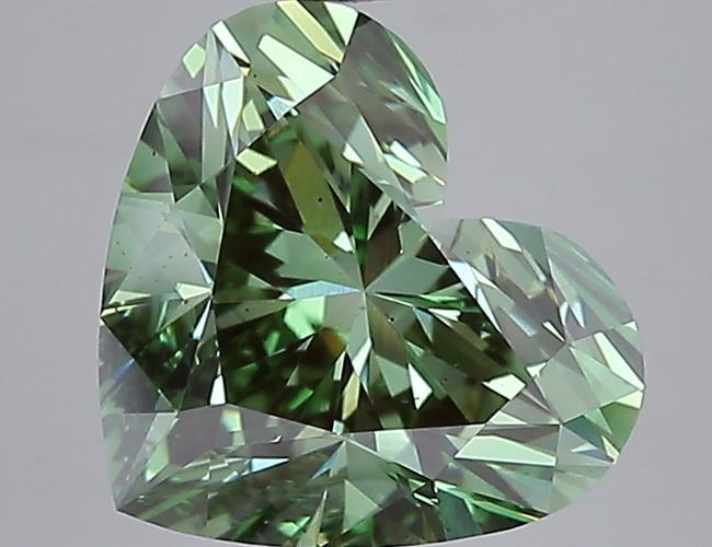 6.04 Ct. Fancy Vivid Green Heart Lab Grown Diamond