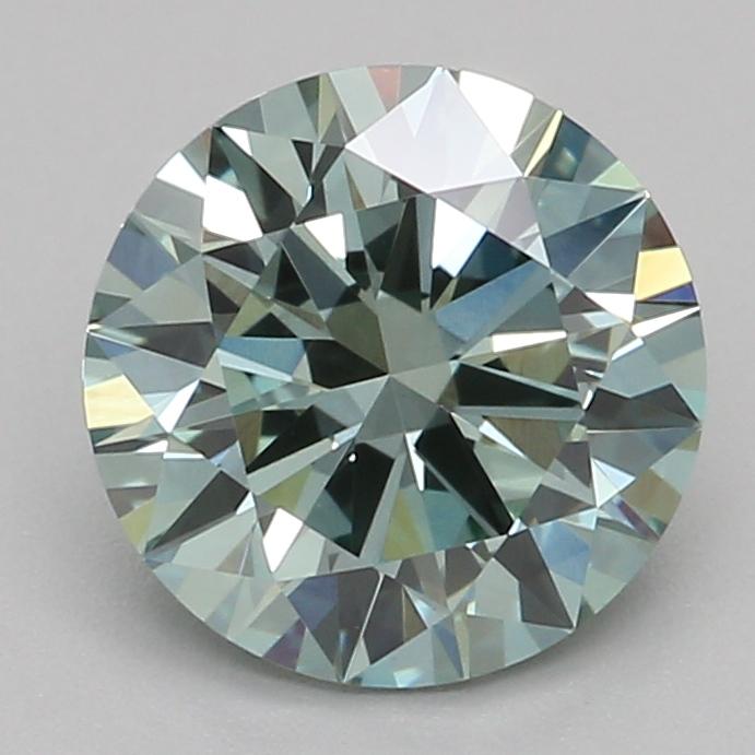1.05 Ct. Fancy Vivid Bluish Green Round Lab Grown Diamond