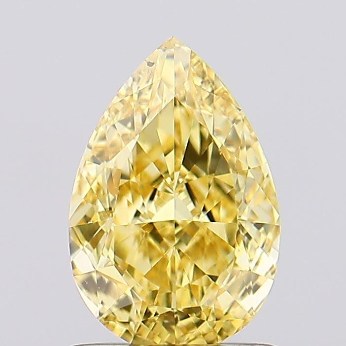 1.11 Ct. Fancy Intense Yellow Pear Lab Grown Diamond